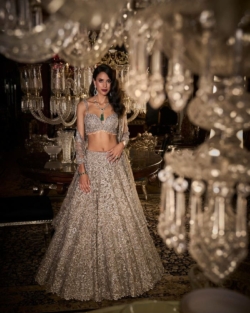 Indian Bridal Steel Grey Lehenga Choli