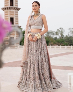 Indian Bridal Tea Pink Lehenga Choli