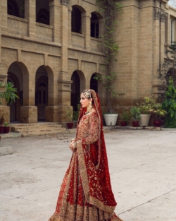 Indian Red Bridal Open Gown Lehenga