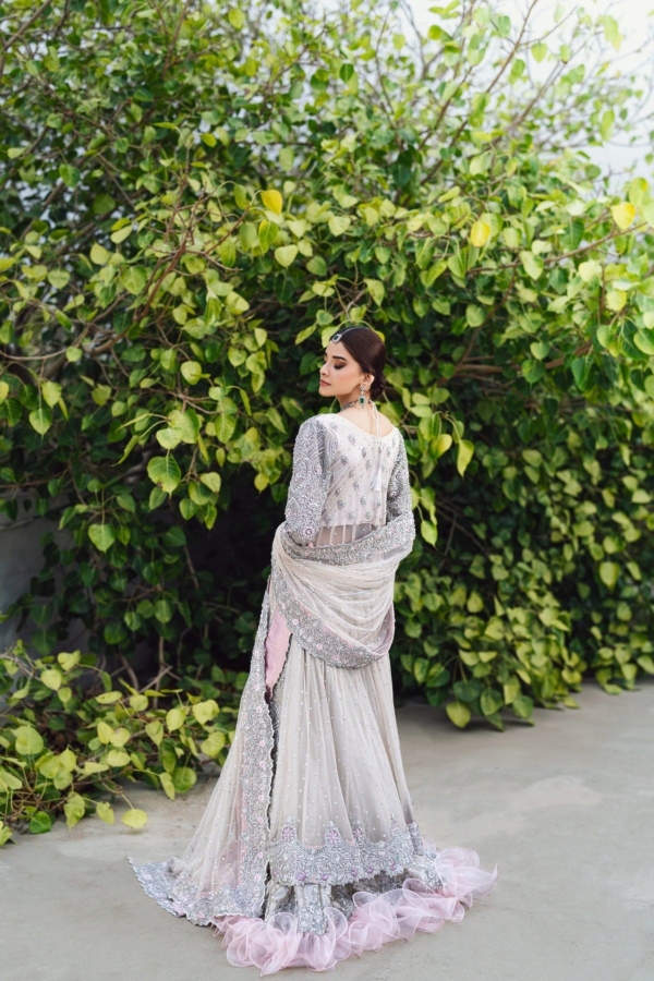 Ivory Bridal Lehenga Gown Wedding Outfit