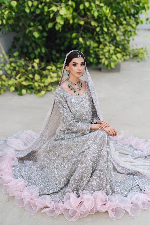 Ivory Bridal Lehenga Gown Wedding Outfit