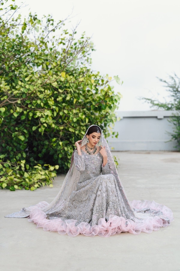 Ivory Bridal Lehenga Gown Wedding Outfit
