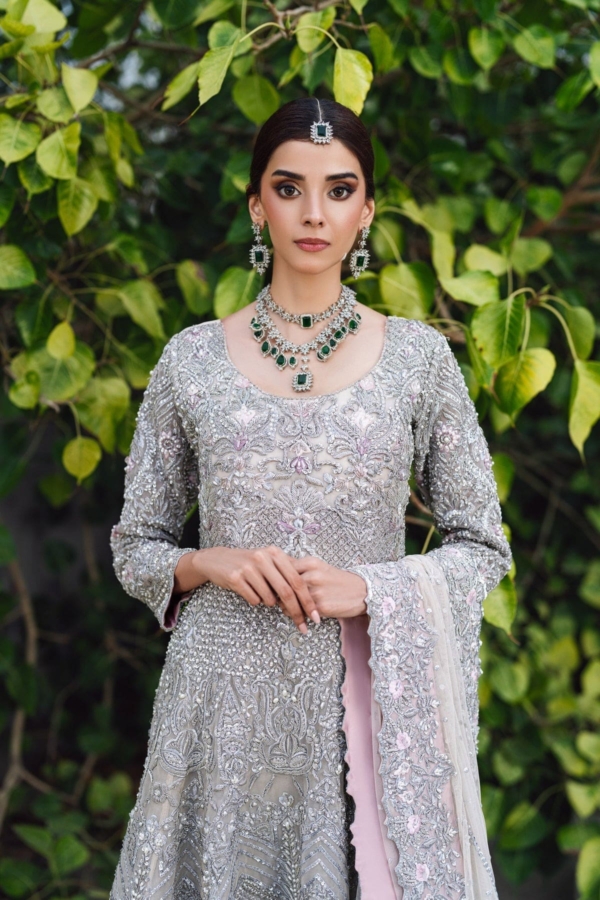 Ivory Bridal Lehenga Gown Wedding Outfit