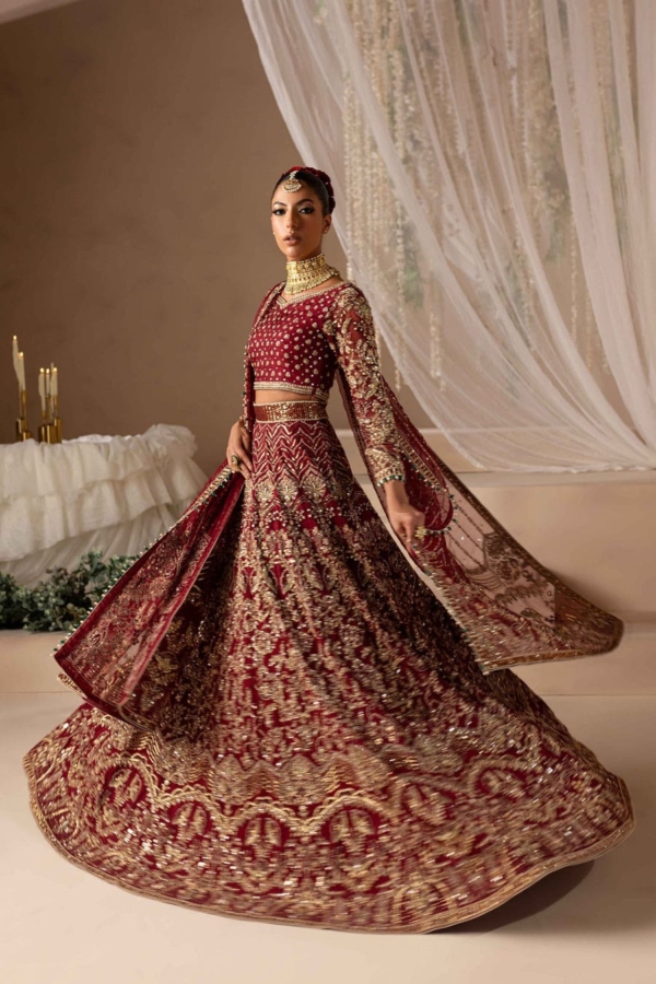 Latest Bridal Anari Red Choli Lehenga