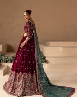 Latest Bridal Embellished Velvet Choli Lehenga