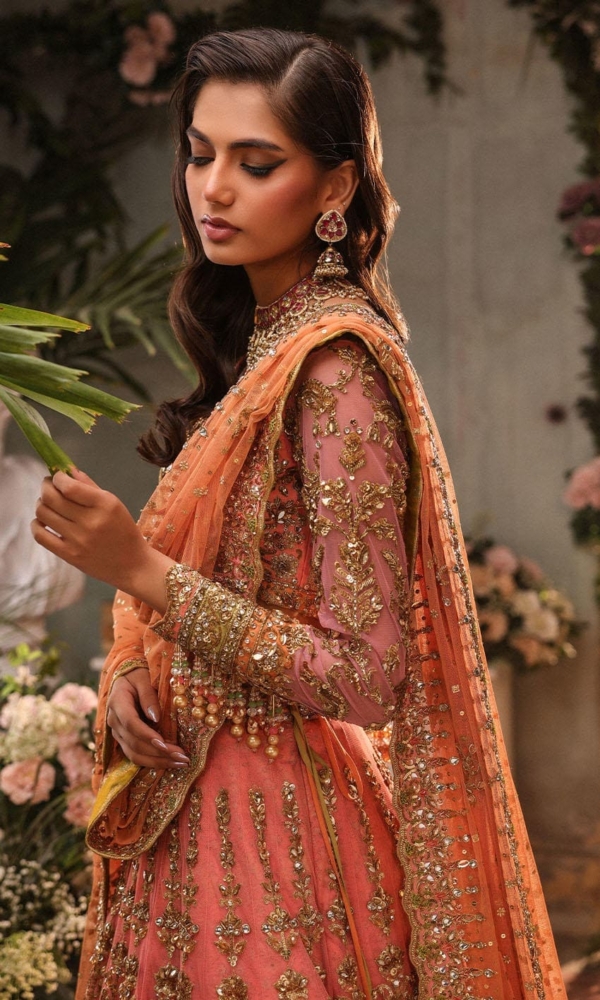 Latest Bridal Peachy Pink Lehenga Choli