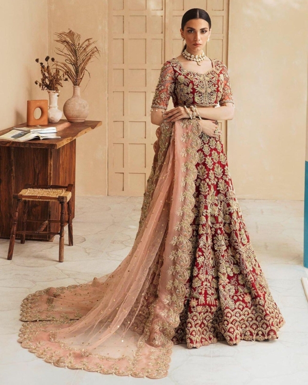 Latest Indian Red Bridal Lehenga Choli Designer Dress