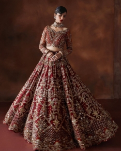 Latest Pakistani Bridal Red Lehenga Choli