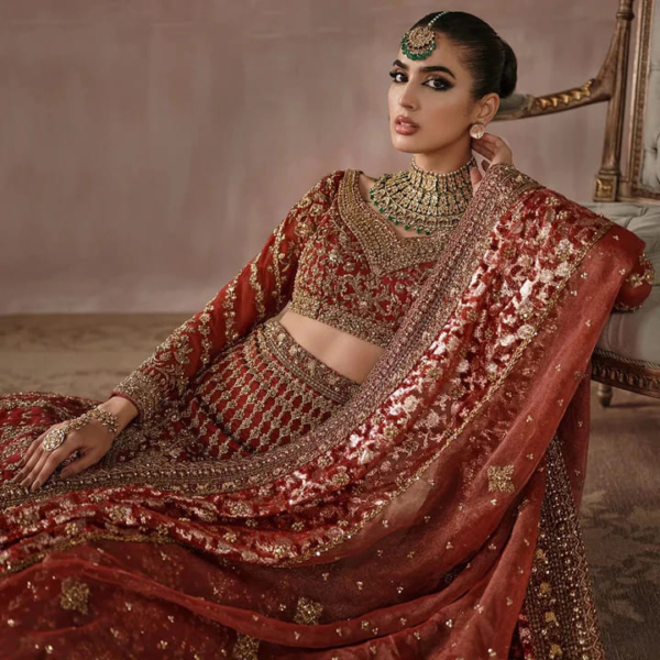 Wedding Lehenga Choli And Dupatta Indian Marriage Dress - Image 3