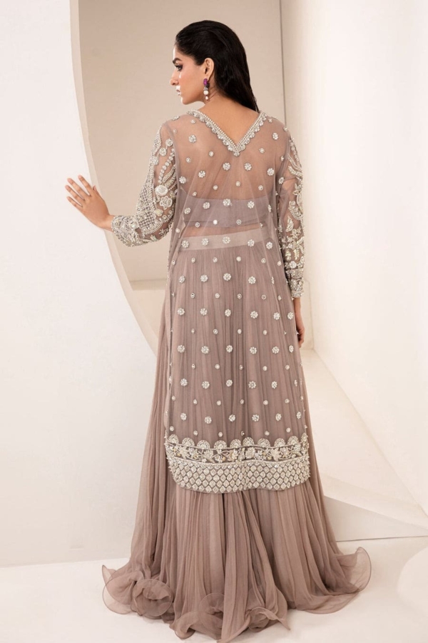 Lavender Crushed Sharara Pakistani Wedding Wear - Image 2