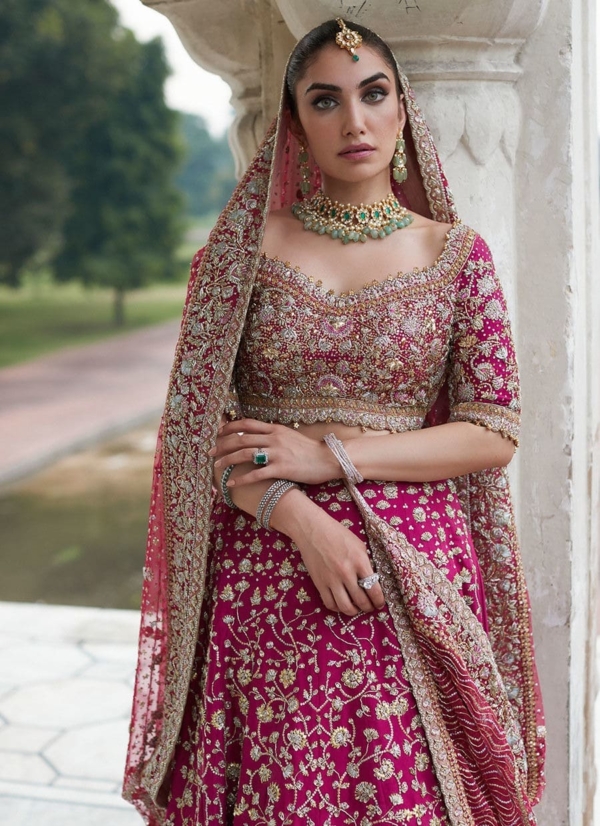 Lehenga Choli Berry Pink Indian Bridal - Image 4