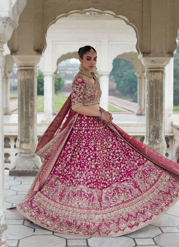 Lehenga Choli Berry Pink Indian Bridal - Image 5