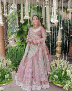 Luxurious Bridal Pastel Pink Lehenga Choli Wedding Outfit