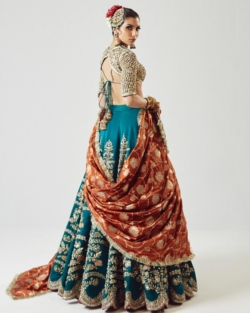 Luxurious Bridal Teal Green Lehenga Choli