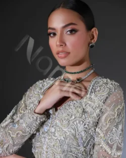 Luxurious Pakistani Bridal Wear Grey Lehenga Choli