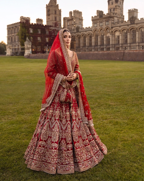 Luxury Pakistani Raw Silk Bridal Lehenga Choli