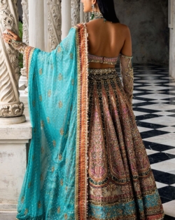 Multi-Color Lehenga Choli Indian Bridal Wedding Dress