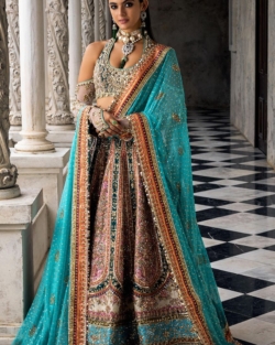 Multi-Color Lehenga Choli Indian Bridal Wedding Dress