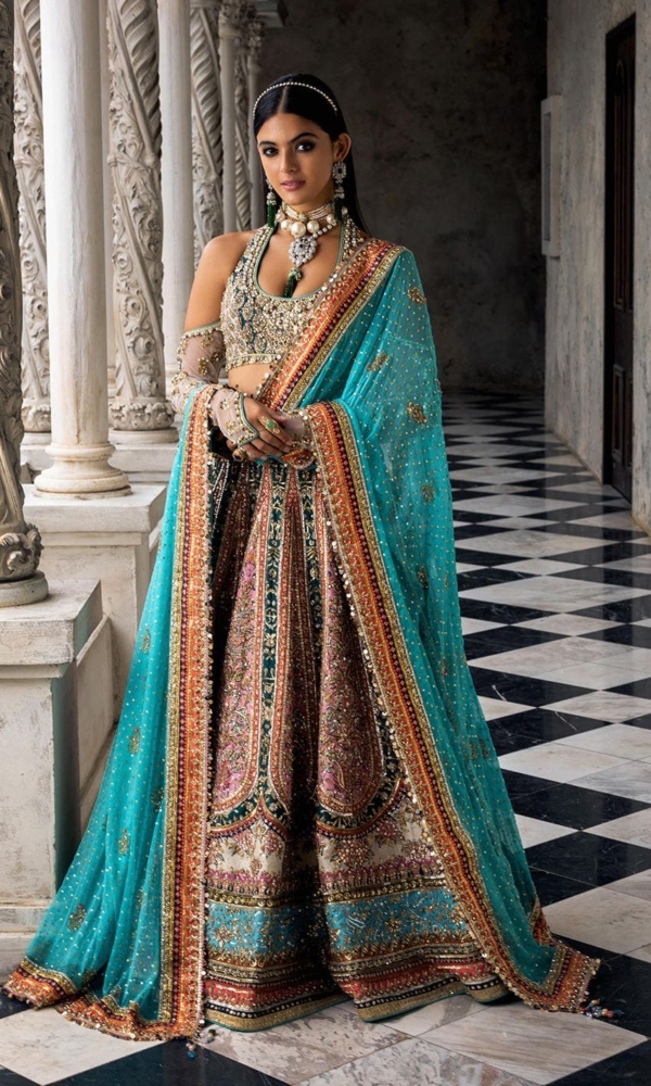 Multi-Color Lehenga Choli Indian Bridal Wedding Dress