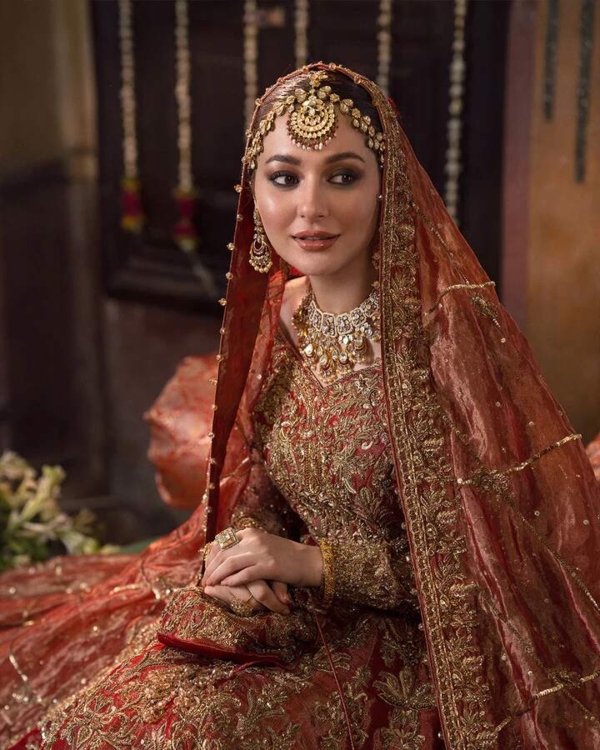 Pakistani Bridal Dress Red Pishwas Gown And Lehenga Style - Image 2