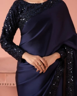 MOONLIGHT Blue Pakistani Premium Bridal Saree