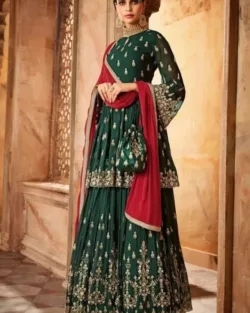 Green Red Lehenga Frock Party Dress