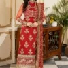Red Pakistani Salwar Kameez With Dupatta - Image 3