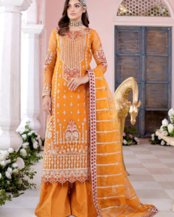 Beautiful Orange Salwar Kameez Party Dress