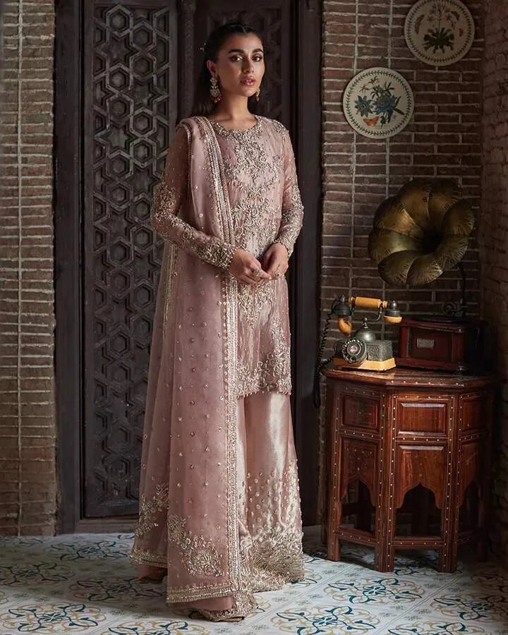 Pakistani Dull Pink Kameez Party Dress