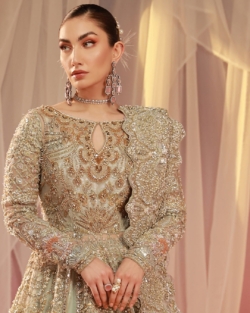 Pakistani Bridal Back Tail Lehenga Dress