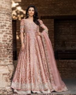 Pakistani Bridal Front Open Pishwas Lehenga