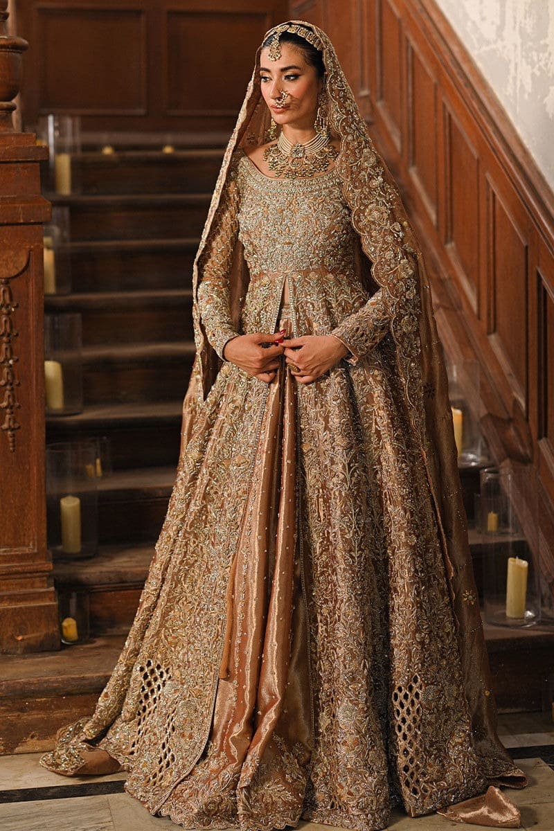 Pakistani Bridal Kalidar Open Gown Lehenga