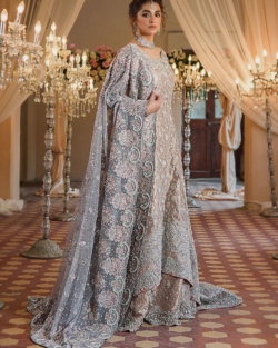 Pakistani Bridal Rose Gold Sharara Gown