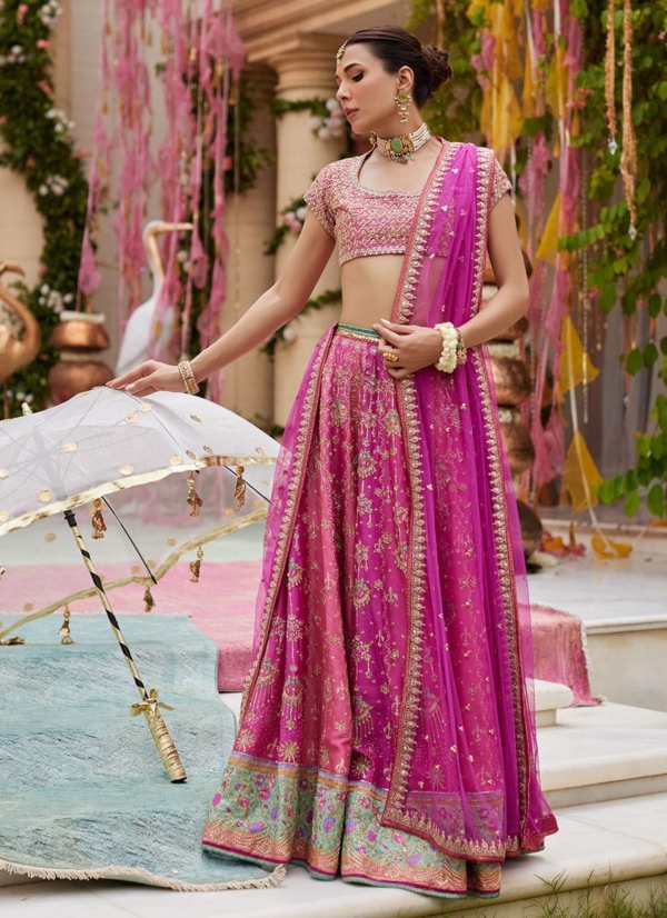 Pakistani Hot Pink Wedding Lehenga Choli