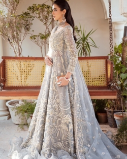 Pakistani Wedding Bridal Blue Gown Lehenga