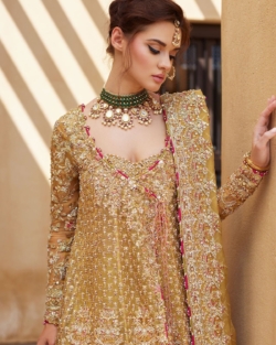 Pakistani Wedding Bridal Yellow lehenga Gown