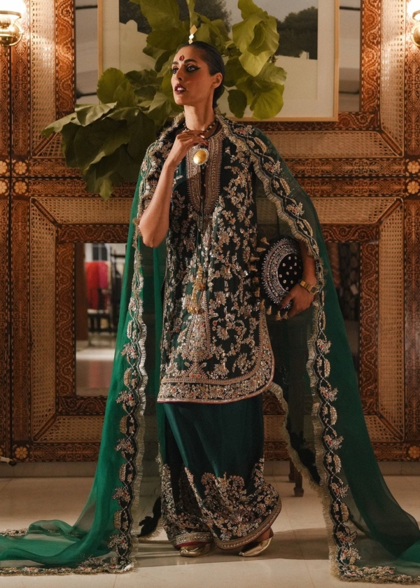 Pakistani Emerald Green Wedding Salwar Kameez