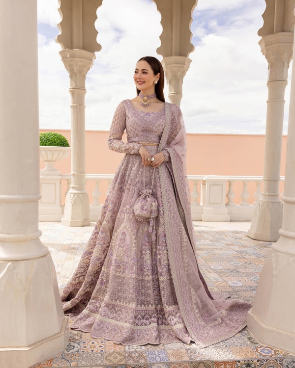 Pakistani Lilac Wedding Lehenga Choli Dress