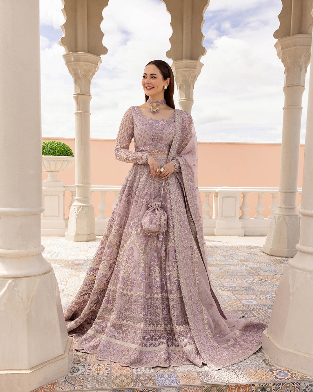 Pakistani Lilac Wedding Lehenga Choli Dress