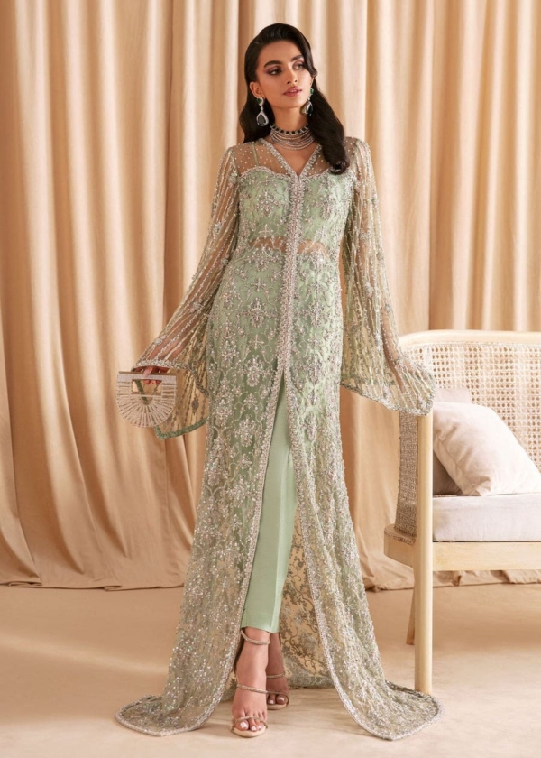 Pakistani Wedding Elegant Mint Green Gown