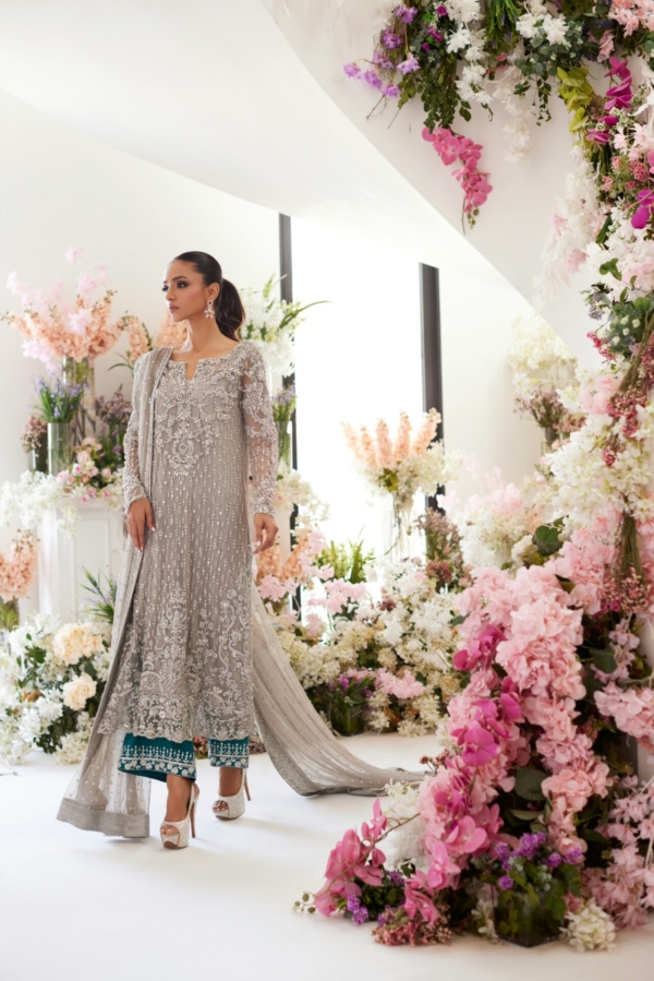 Pakistani Wedding Grey Shirt Trouser Outfit