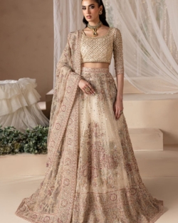 Pearl White Beautiful Bridal Choli Lehenga