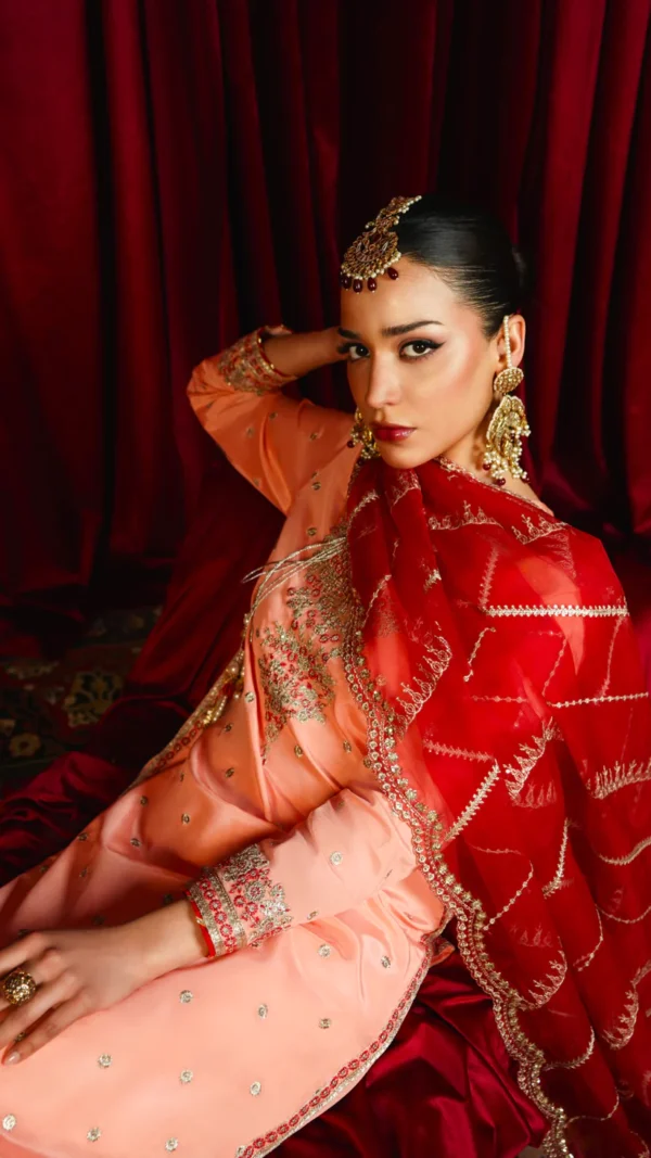Pakistani Party Pink Salwar Kameez Dress - Image 3