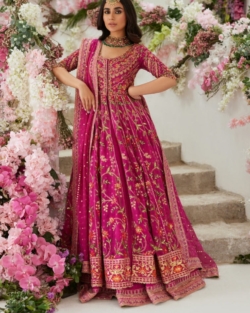 Pink Pishwas Lehenga Pakistani Wedding Wear