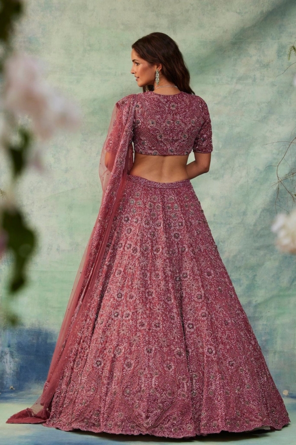 Royal Bridal Dusty Pink Lehenga Choli - Image 2