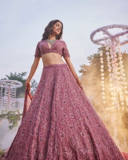 Royal Bridal Dusty Pink Lehenga Choli