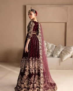 Royal Maroon Lehenga Choli Indian Bridal Dress