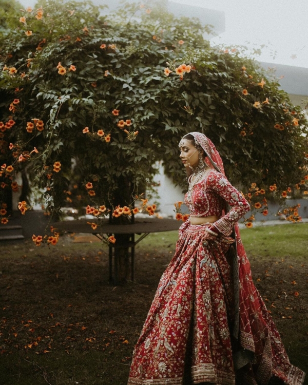 Rust Bridal Heavy Lehenga Choli Indian Bridal Outfit - Image 3