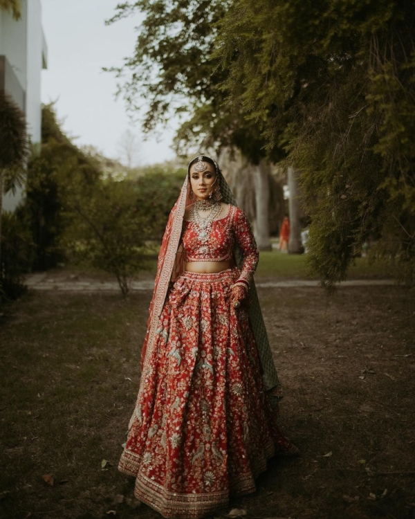 Rust Bridal Heavy Lehenga Choli Indian Bridal Outfit