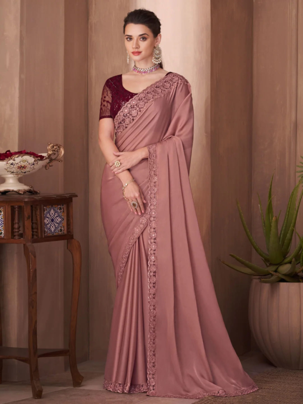 GEORGETTE EMBROIDERY INDIAN SAREE - Image 2